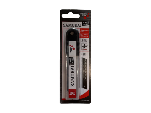 Nůž lámací SAMURAI Black Edition 18 mm Náhradní Ostří 10 ks